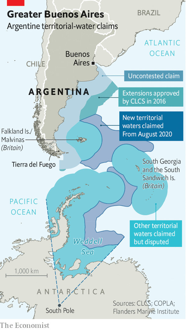 charts (straight baselines and outer limits of the EEZ) and lists of geographical coordinates (straight baselines)of Argentina