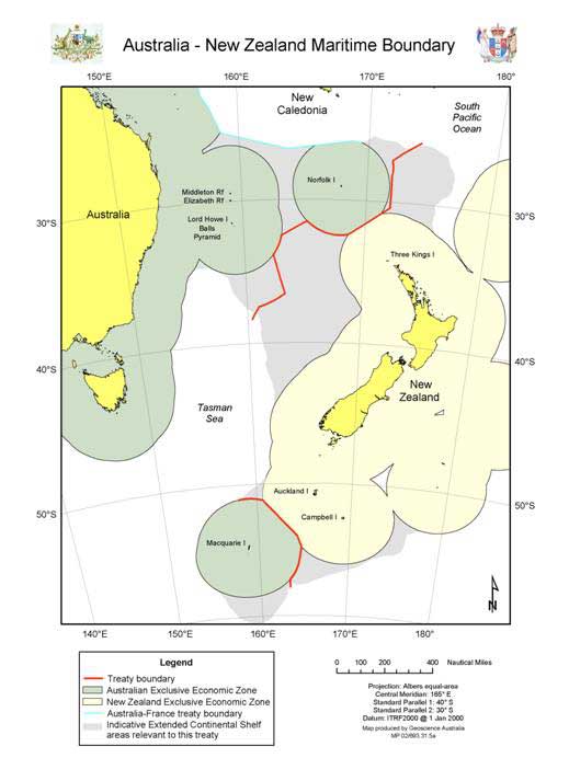 New Zealand maritime claims about baselines from which the breadth of the territorial sea and maritime boundary delimited between New Zealand and Australia