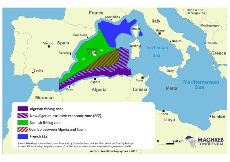 geographical coordinates of points establishing the outer limits of its exclusive economic zone of Algeria