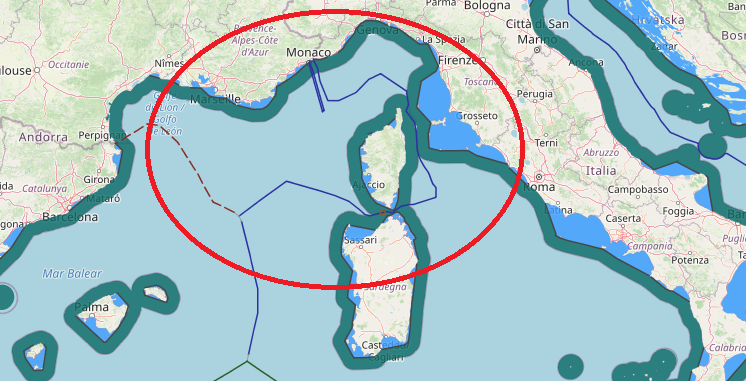 maritime boundaries between Italy and France