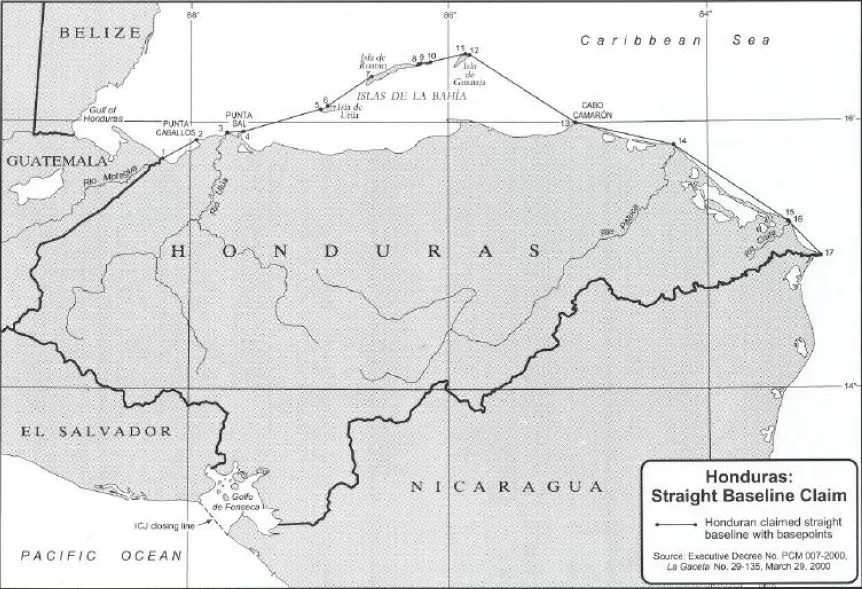 Honduras maritime claim about straight baselines