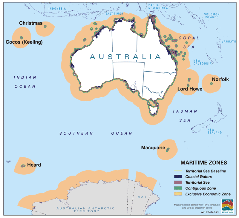 Australia territorial sea claims(baselines for measuring the breadth of the territorial sea)