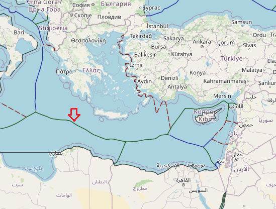 Maritime boundaries between Greece and Libya