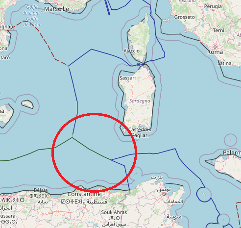 maritime boundaries between Italy and Algeria