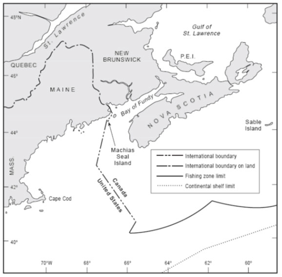 Canada–United States overlapping claims in North Atlantic and surrounding Machias Seal Island and North Rock