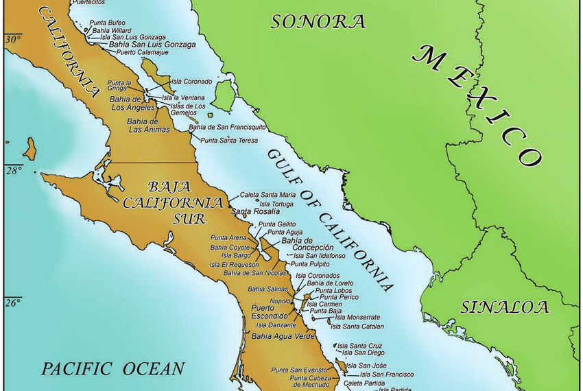 About Gulf of California, facts and maps
