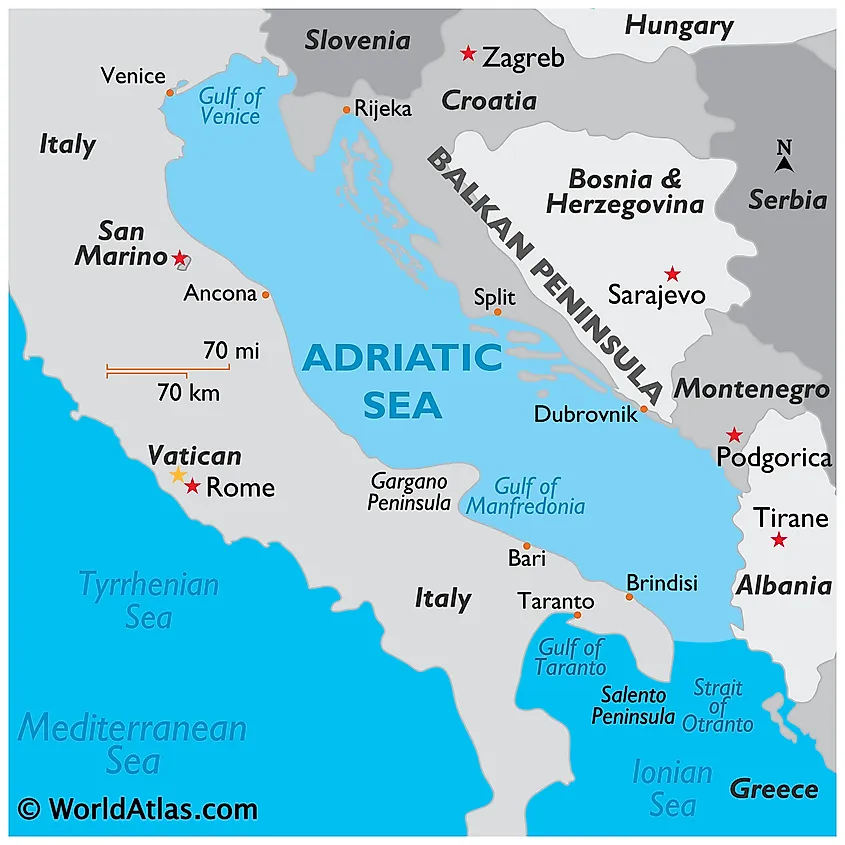 About Adriatic Sea Facts And Maps Seas And Oceans Maps And Charts
