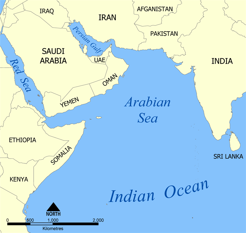 About Arabian Sea, facts and maps – IILSS-International institute for Law  of the Sea Studies