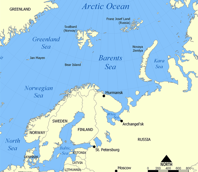 About Barents Sea, facts and maps