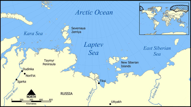 About Laptev Sea, facts and maps