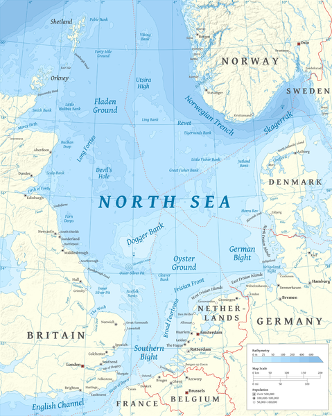 About North Sea, facts and maps – IILSS-International institute for Law of  the Sea Studies